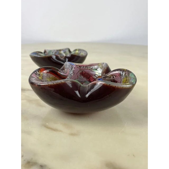 Variegated Murano Glass Ashtrays, 1970s, Set of 2 For Sale - Image 9 of 13