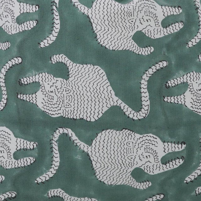Textile Fabdivine Handmade Block Print Thick Cotton White Throw Pillow Covers 14x14 Inches-Mushak Raaj Design For Sale - Image 7 of 9