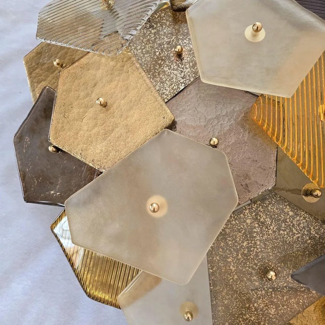 1980s Glass Mid Century Modern Flush Mount, Italy For Sale - Image 10 of 10