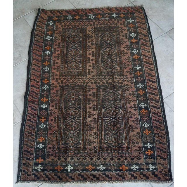 Modern Oriental Tribal Area Sar 5 Rug- 3'4" x 5 For Sale In Orlando - Image 6 of 6