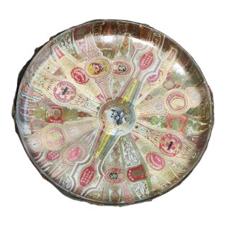 1930s Cigar Label Folk Art Ashtray For Sale