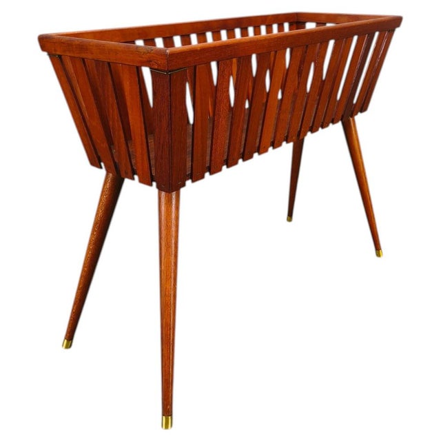 Mid-Century Danish Teak Planter with Brass Feet, 1960s For Sale - Image 10 of 10