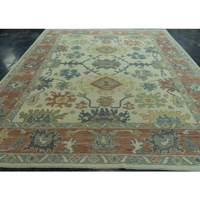 Early 21st Century Turkish Oushak Rug 9'5" x 12'7" #20144 For Sale - Image 5 of 8