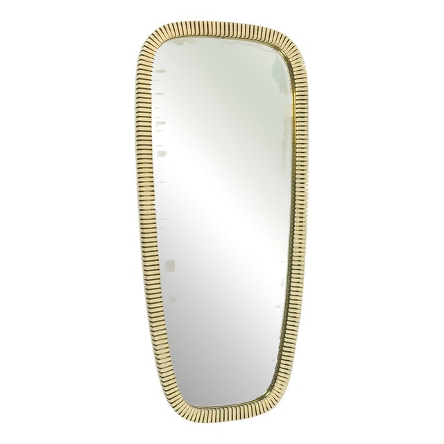 Mid-Century German Wall Mirror with Cut Metal Edge, 1950s For Sale