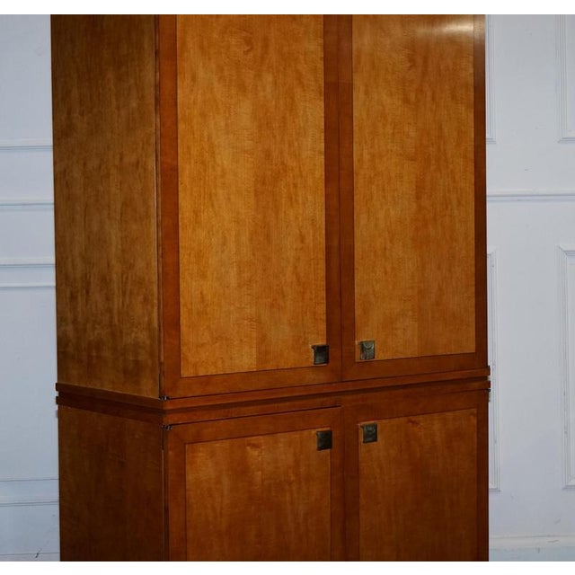 Wood Biedermeier Style White Genesis Armoire or TV Cabinet in Satinwood from American Hickory For Sale - Image 7 of 18