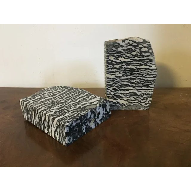 Zebra Marble Bookends - A Pair For Sale - Image 12 of 13