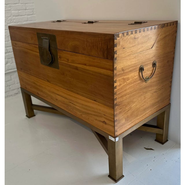 Huge Modern Chinese Blanket Chest Trunk on Stand. It it a very unusual example of imposing in scale.