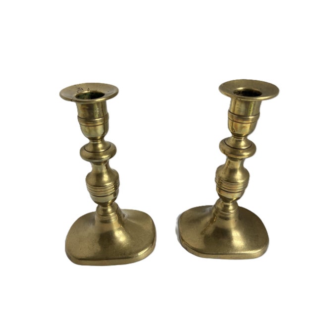 Antique Victorian Brass Beehive Candlestick Holders | a Pair For Sale - Image 11 of 11