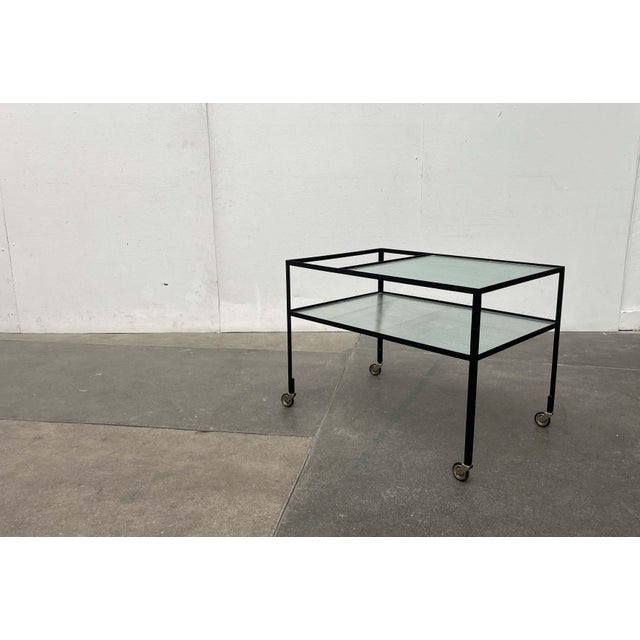 Mid-Century Modern German Minimalist Bar Cart Trolley by Herbert Hirche for Holzäpfel, 1960s For Sale - Image 16 of 18
