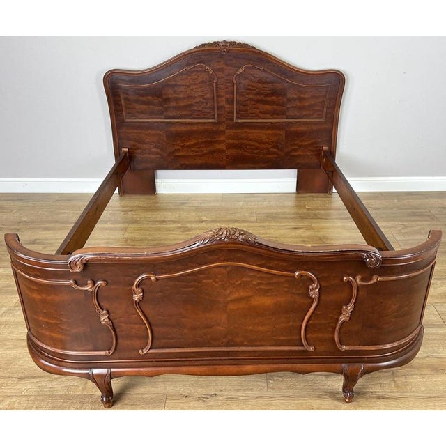 Vintage French Louis XVI King Size Bed Frame with Carved Headboard For Sale - Image 18 of 18