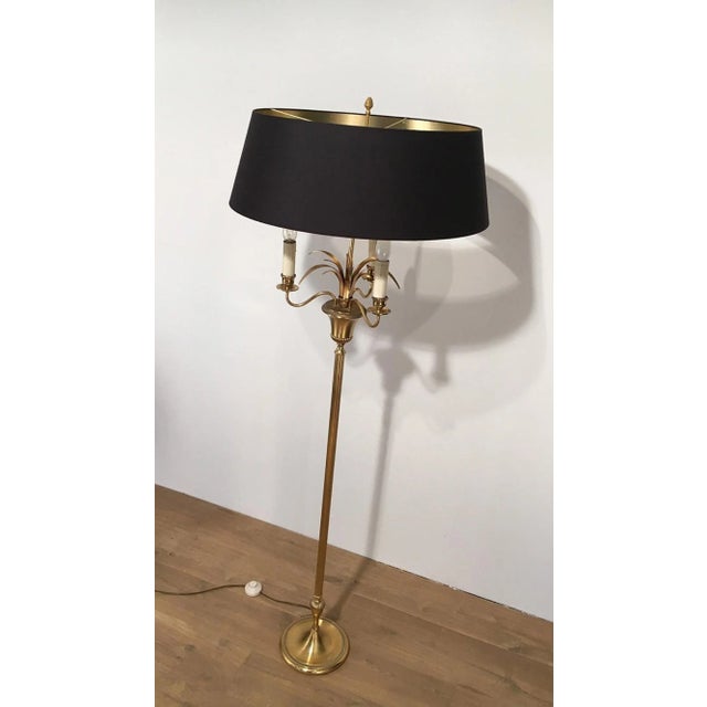 This pineapple floor lamp is made of brass. This is a French work in the style of famous Maison Charles. Circa 1970.