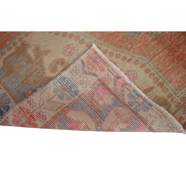 Distressed Low Pile Turkish Rug Vintage Area Rug - 4'3" X 7'10" For Sale - Image 11 of 15