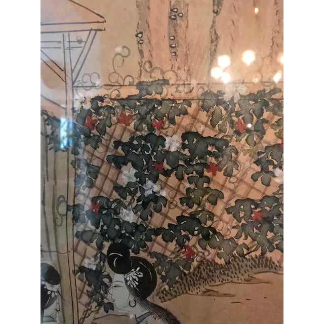 Antique Chinese Pre Mid Century Painting Asian Life For Sale - Image 10 of 12