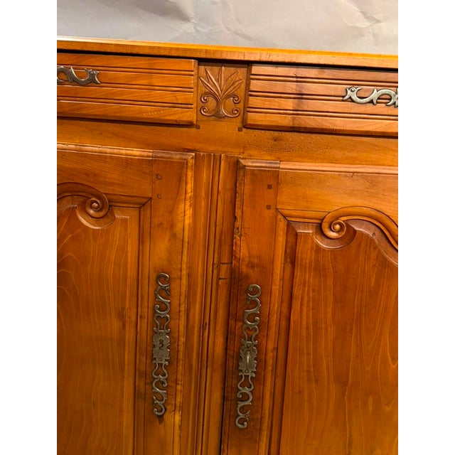 18th Century French Country Louis XV Cherry Haut Buffet Cabinet, Circa 1790 For Sale - Image 10 of 18