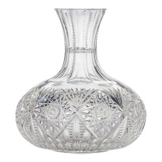 Late 19th Century Crystal Cut Flower Vase For Sale