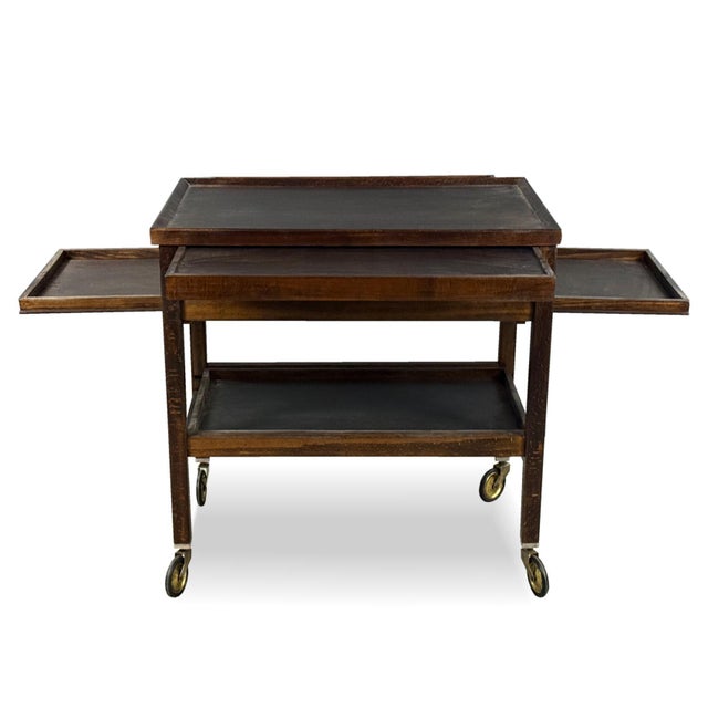 Thonet Antique Serving Trolley with Folding Side Panels by Thonet, 1930s For Sale - Image 4 of 9
