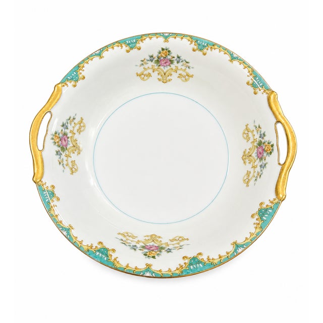 Traditional Vintage 1930s Noritake Tiffany Pattern Porcelain Serving Bowl For Sale - Image 3 of 7