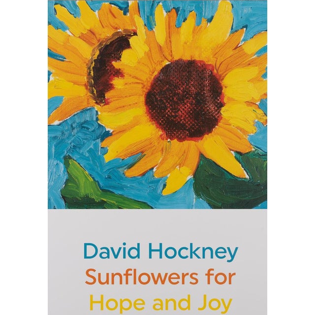 David Hockney (1937) Sunflowers for Hope and Joy Original color poster after a 1995 painting by the artist On poster...