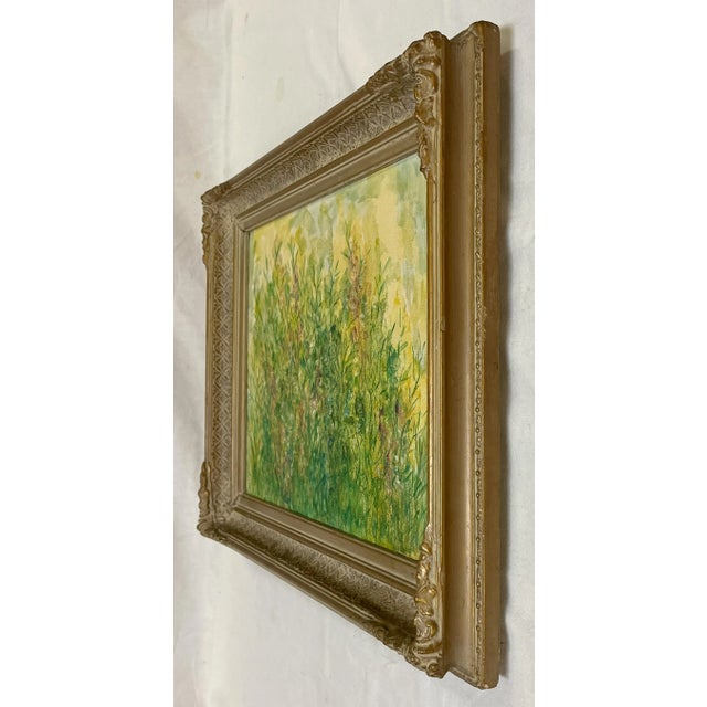 Textile Original Impressionist Field of Flowers Oil Painting on Canvas, Signed and Framed For Sale - Image 7 of 15