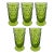 Vintage Green Glass Tumblers – Set of Five Textured Mid-Century Barware For Sale