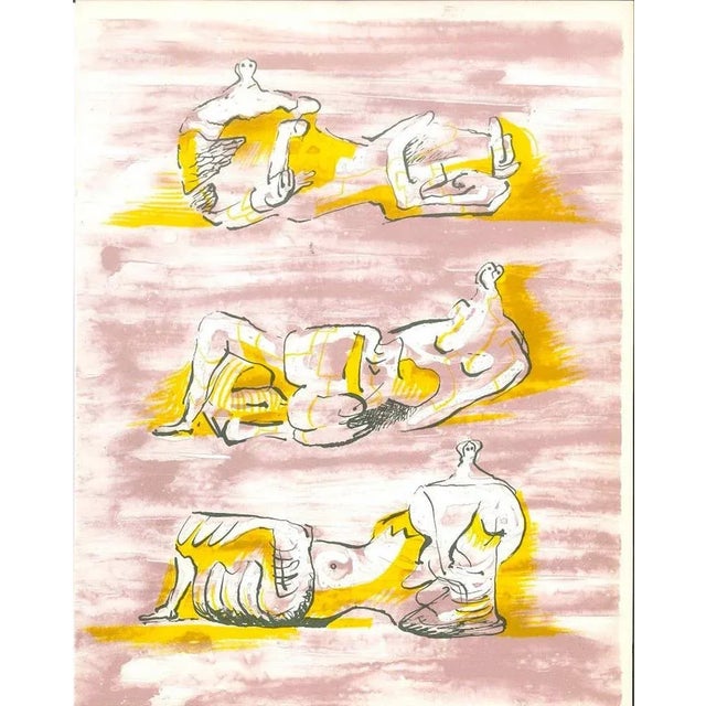 Figures allongées is a print realized by the british artist henry moore (castleford 1898 - much hadham 1986). This color...