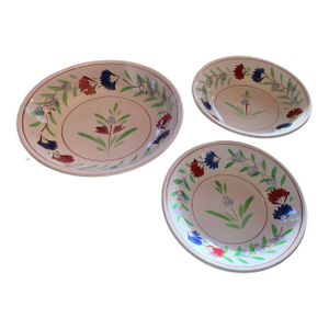 Vintage Large Handpainted Ironstone Bowls Set of 3