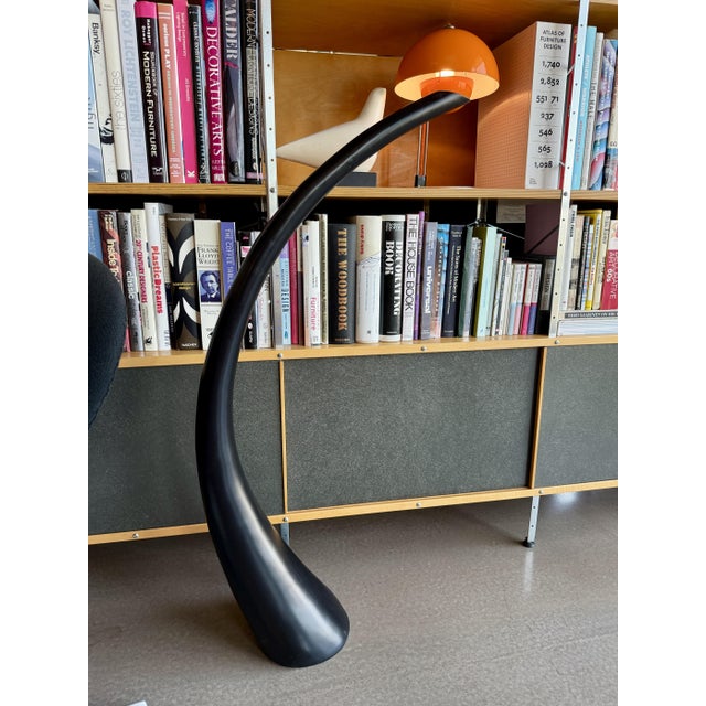 Vintage Postmodern Biomorphic Floor Vase 38" Black Space Age Minimalist Ikebana Vessel Uci For Sale In Las Vegas - Image 6 of 14