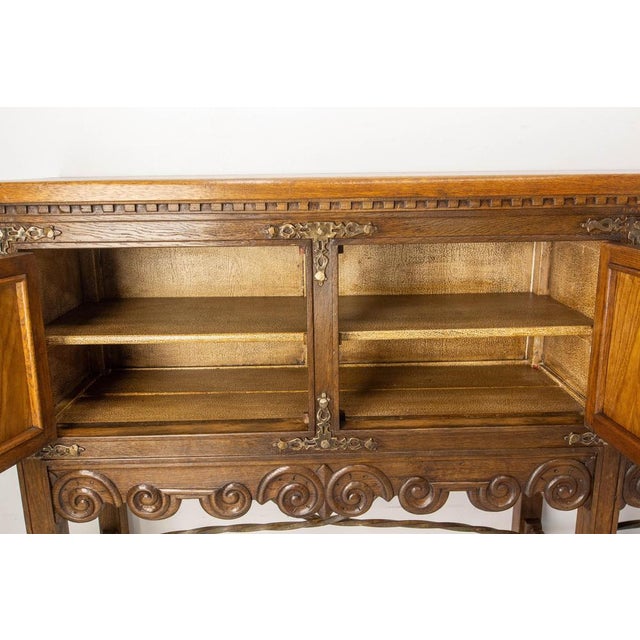 Spanish Credenza in Oak and Wrought Iron, 1960s For Sale - Image 14 of 15