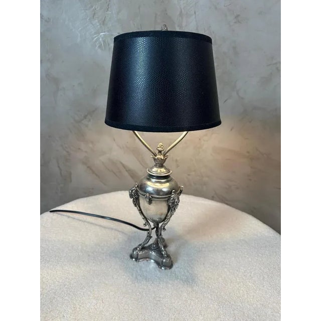 Silver Metal Lamp, 1900 For Sale - Image 10 of 15