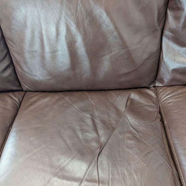 Animal Skin Natuzzi Classic Leather 3-Seat Sofa For Sale - Image 7 of 9