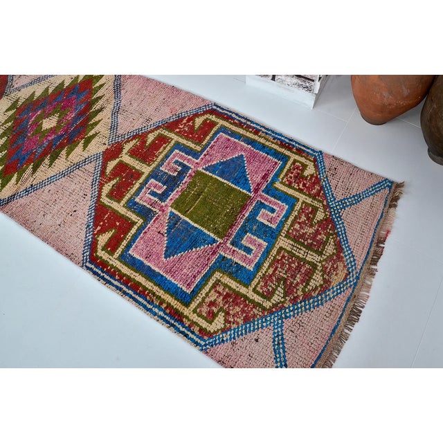Oushak Colourful Vintage Runner For Sale - Image 9 of 10