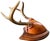 American 2001 Karl E. Hallberg “Night Hawk” Deer Antler & Hand-Tooled Leather Trophy Wall Mount For Sale - Image 3 of 7