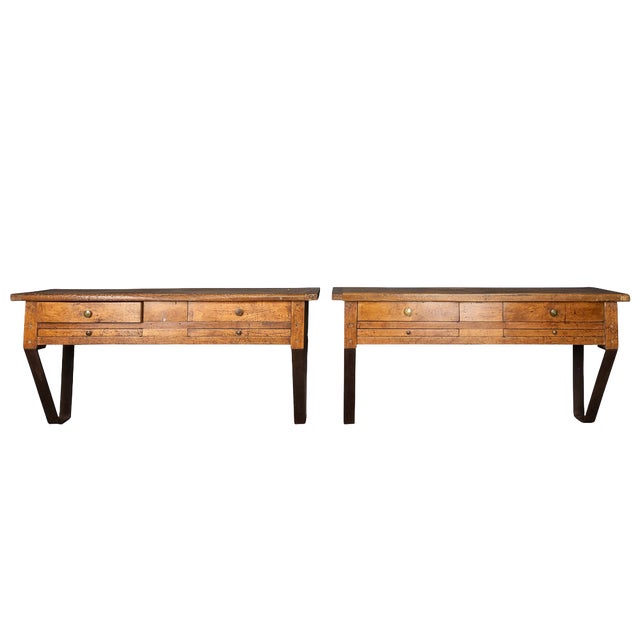 Set of 20th Century French Walnut Jewellery Makers Benches, 1920s For Sale