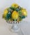 This is a charming vintage Italian majolica topiary featuring an arrangement of hand-painted lemons and oversized foliage...
