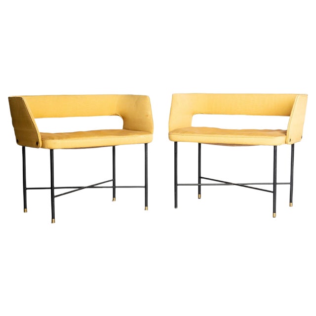 Set of Vintage Seats by Gigi Radice & Enrico Meroni, Italy, 1950s For Sale