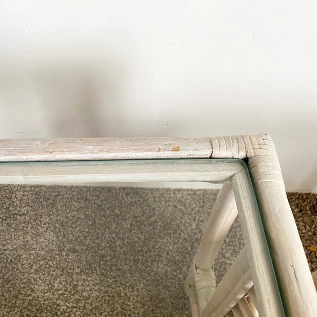 1980s Boho Chic Bamboo Rattan Nesting Tables For Sale - Image 5 of 11