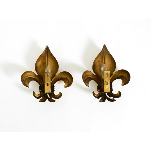 Fleur-De-Lis Wall Lamps in Gold-Plated Metal by Hans Kögl, 1970s, Set of 2 For Sale - Image 14 of 18