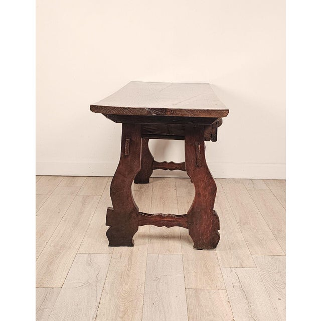 Chestnut Trestle/Library Table, Italy or Spain Circa 1720 For Sale - Image 9 of 13
