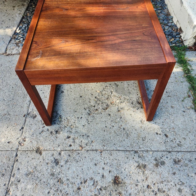 Vintage Half-Cube Sled Base Teak End or Coffee Table For Sale - Image 15 of 15