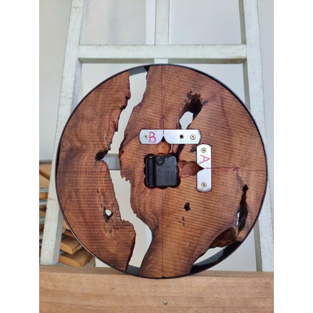 Traces of the River – One-of-a-Kind Handcrafted Driftwood Wall Clock For Sale - Image 11 of 16