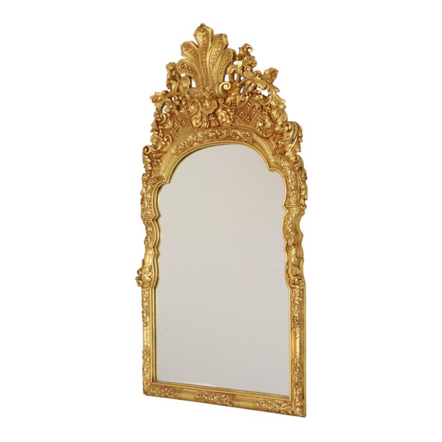 Large Rococo Style Mirror in Golden Wood For Sale - Image 15 of 18