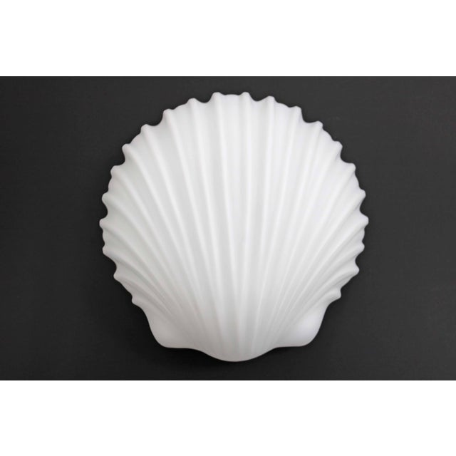 1970s Large Shell Wall Lamp in Opal Glass from Glashütte Limburg, 1970s For Sale - Image 5 of 11