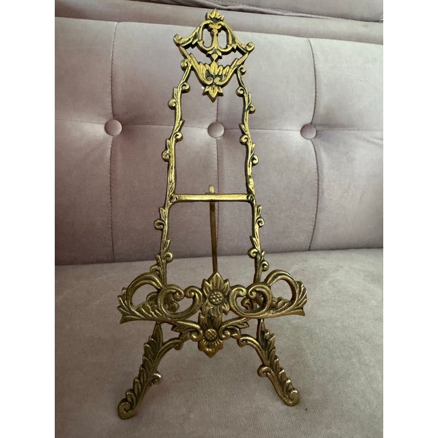 Vintage Brass Ornate Baroque Scrollwork Display Easel Stand & Matching Letter Holder. Perfect for displaying decorative...