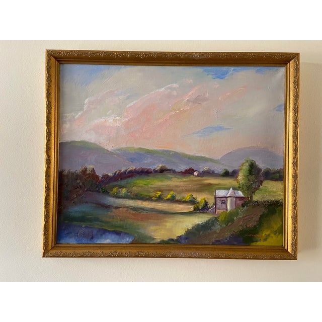 2020s The Barn in the Field Original Landscape Oil Painting by Marina Movshina For Sale - Image 5 of 5