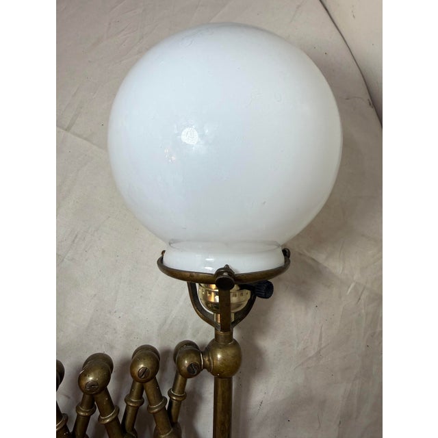 Antique Expandable Extendable Brass Industrial Electric Wall Sconce Fixture Lamp For Sale - Image 11 of 12