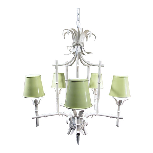Italian Faux Bamboo Pagoda Chandelier | Chairish