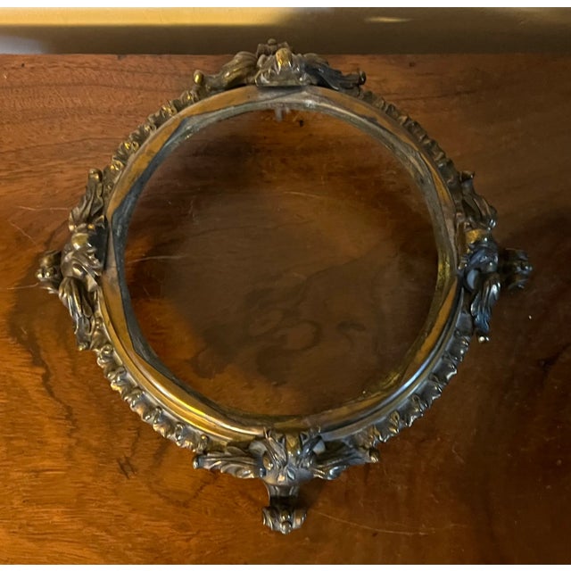 Antique 19th century French bronze mount or display base for a porcelain vase, bowl or lamp. Measures 9 1/2" diameter at...