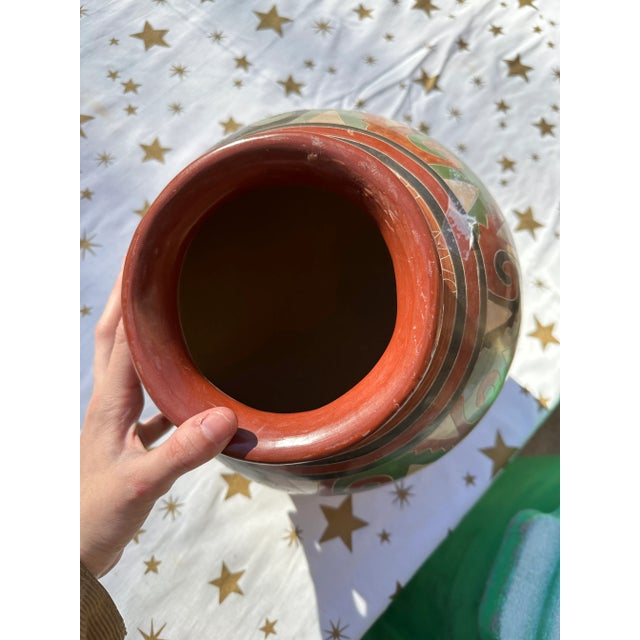 Large 1970s Spherical Hand Painted Vase For Sale In Atlanta - Image 6 of 9