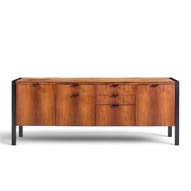 Herman Miller Mid Century Rosewood Credenza This credenza measures: 74.25 wide x 20 deep x 28.75 inches high Good Vintage...