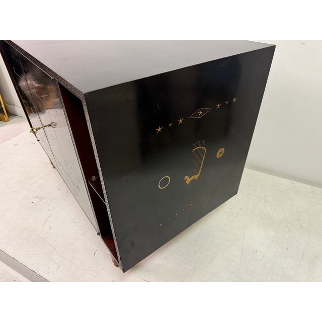Brazilian Black Lacquered Cabinet by Dinucci, 1950s For Sale - Image 4 of 17